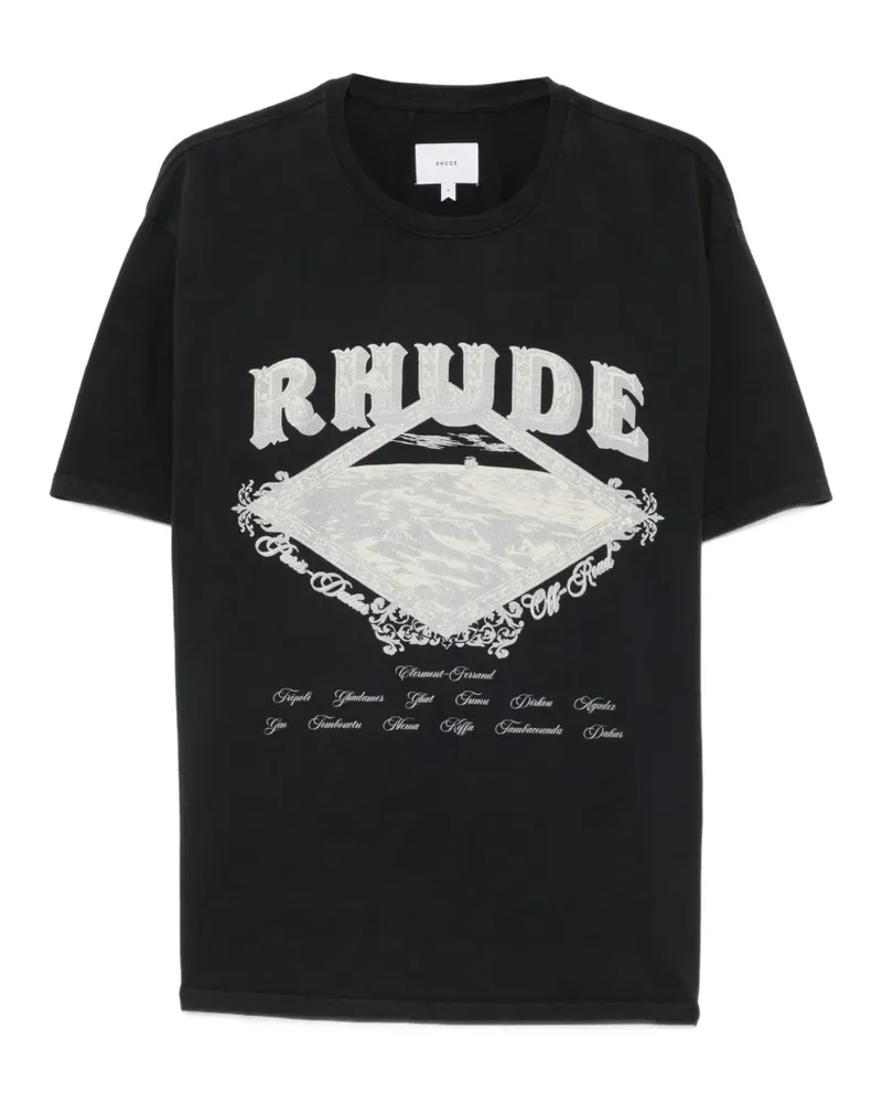 RHUDE Dakar Convoy logo-print T-shirt - Schwarz Schwarz