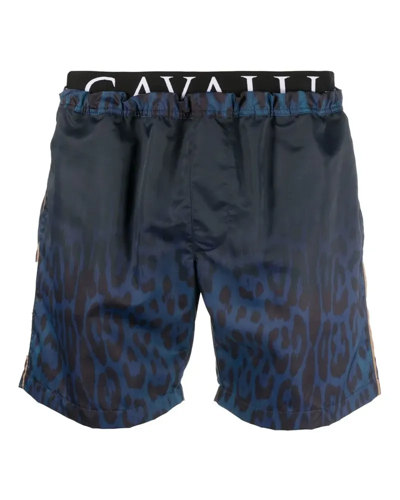 Roberto Cavalli Badeshorts mit Leoparden-Print - Blau Blau