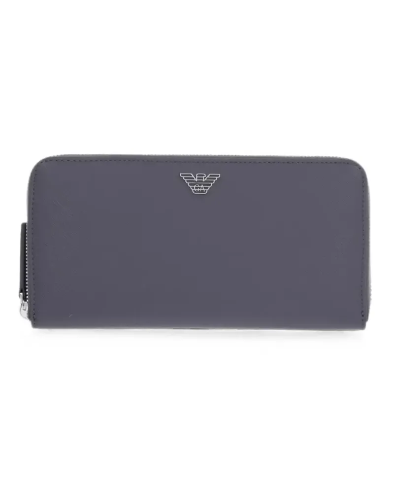 Emporio Armani logo-plaque zip-around wallet - Grau Grau