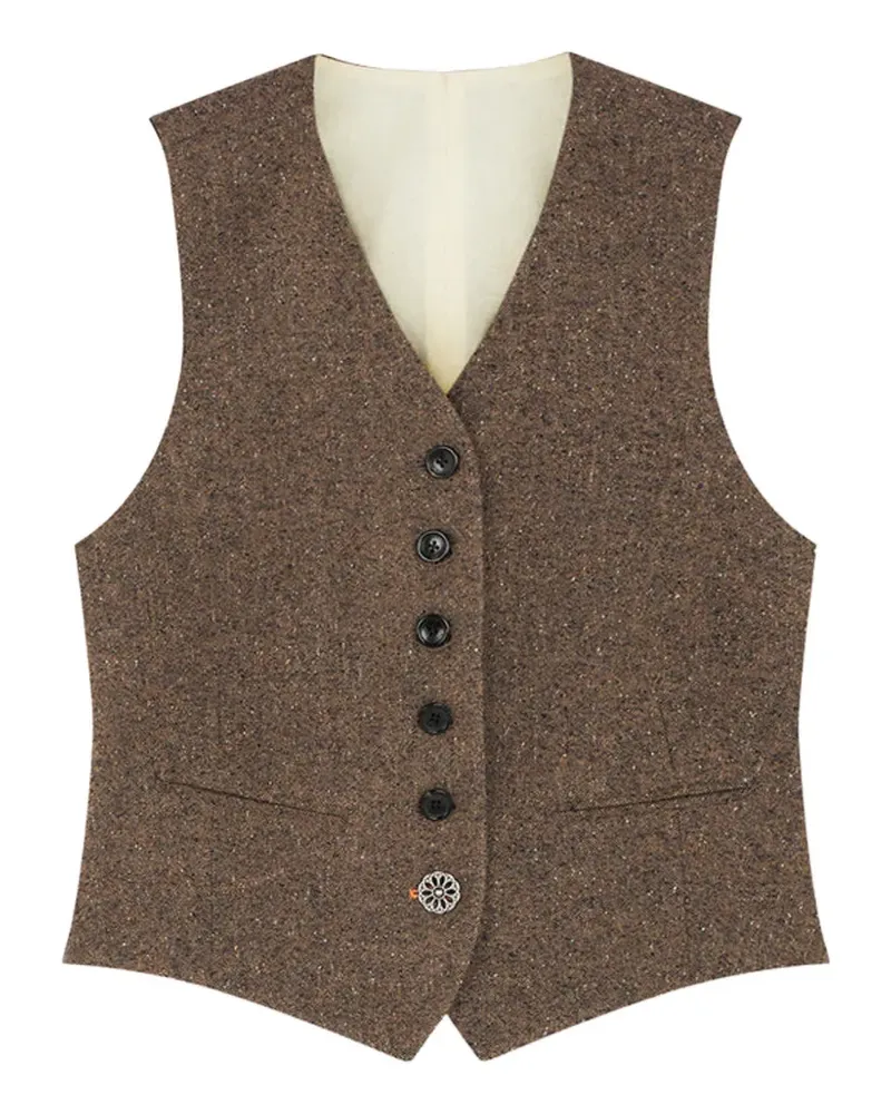 Fortela Demi single-breasted vest - Braun Braun