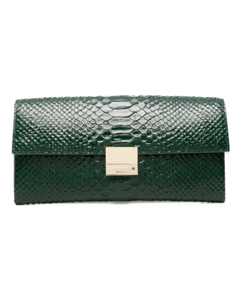 Tom Ford python-effect leather clutch bag - Grün Grün