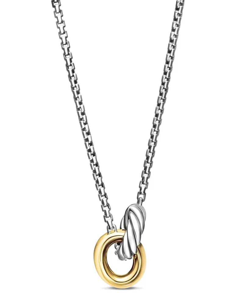 David Yurman 14kt Petite Cable Linked Goldhalskette (15mm) - Silber Silber