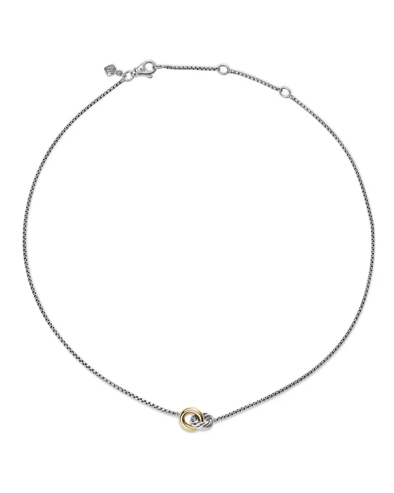 David Yurman 14kt Petite Cable Linked Goldhalskette (15mm) - Silber Silber