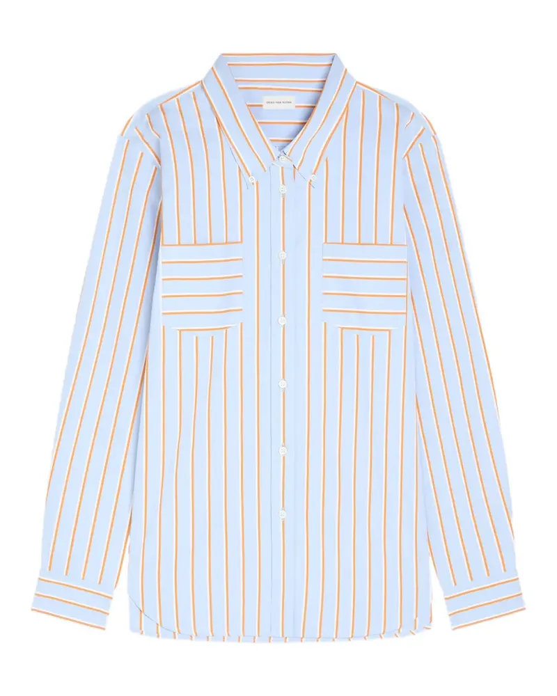 Dries van Noten Gestreiftes Hemd - Blau Blau