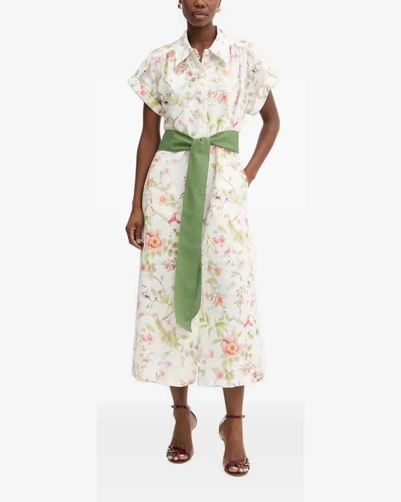Luisa Spagnoli Pilea Maxikleid mit Blumenprint - Weiß Weiß