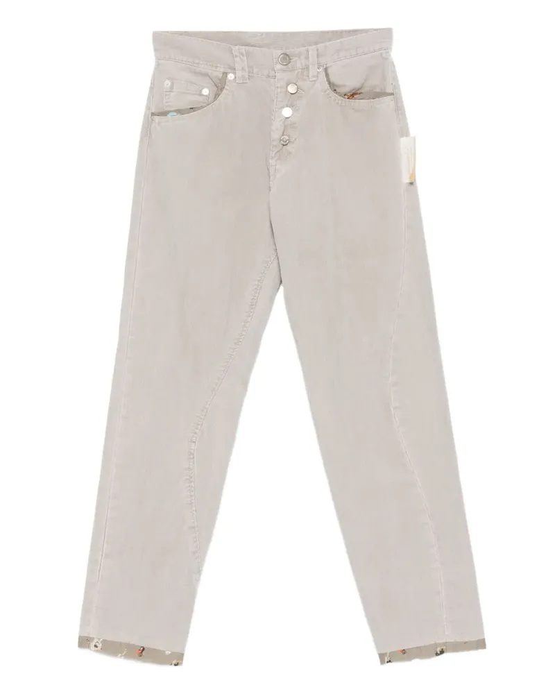 Undercover Hose mit Blumenbesatz - Grau Grau
