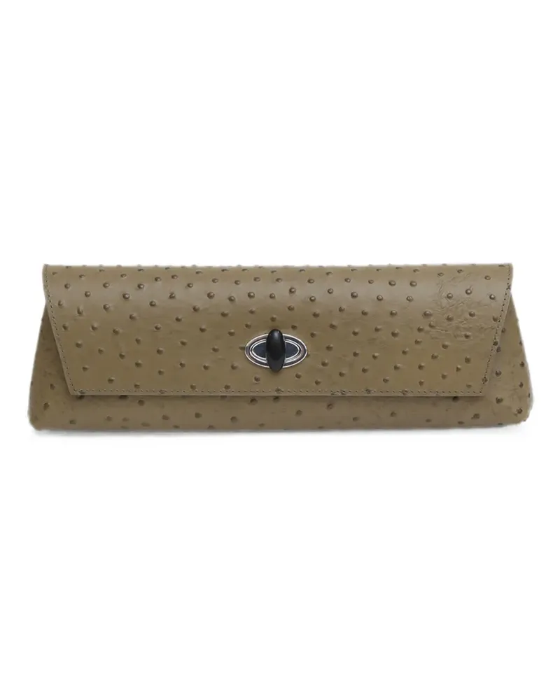 Christopher Esber Buki Clutch mit Straußeneffekt - Braun Braun