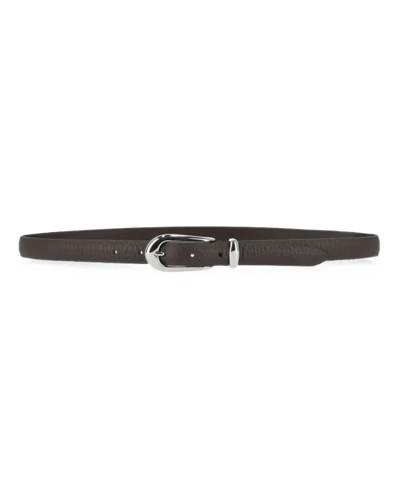 Orciani Soft pebbled-leather belt - Braun Braun