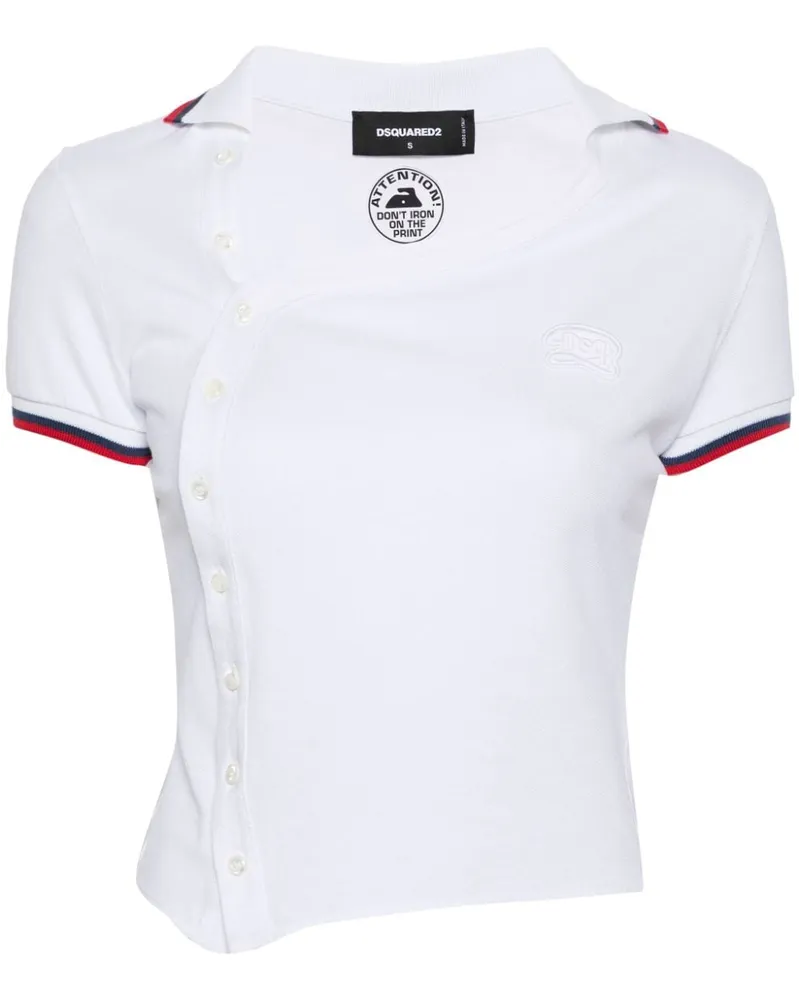 Dsquared2 Asymmetrisches Poloshirt - Weiß Weiß
