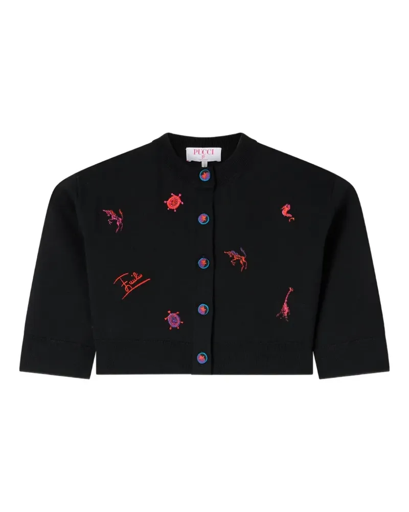 Emilio Pucci Cardigan mit Stickerei - Schwarz Schwarz