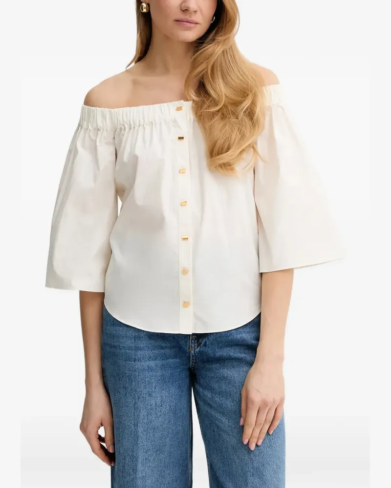 MARCIANO Los Angeles off-shoulder button top - Weiß Weiß