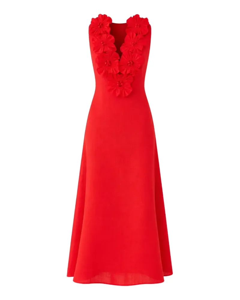 FARM Rio floral-appliqué dress - Rot Rot