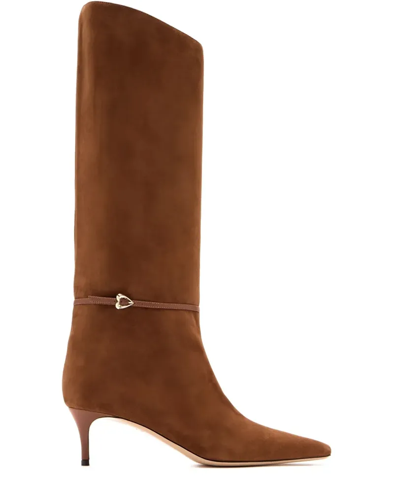 Andrea Wazen Kniehohe Laila Wildlederstiefel 55mm - Braun Braun