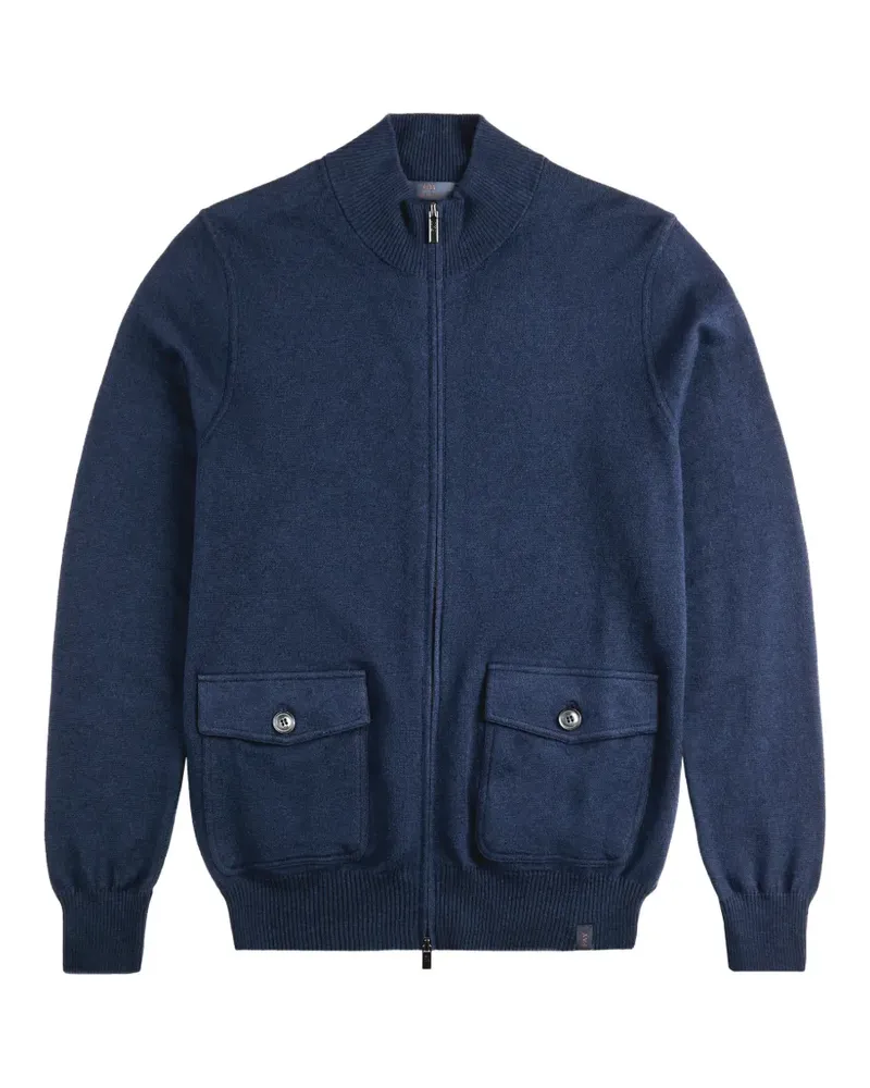 Fay zip-up flap-pocket cardigan - Blau Blau