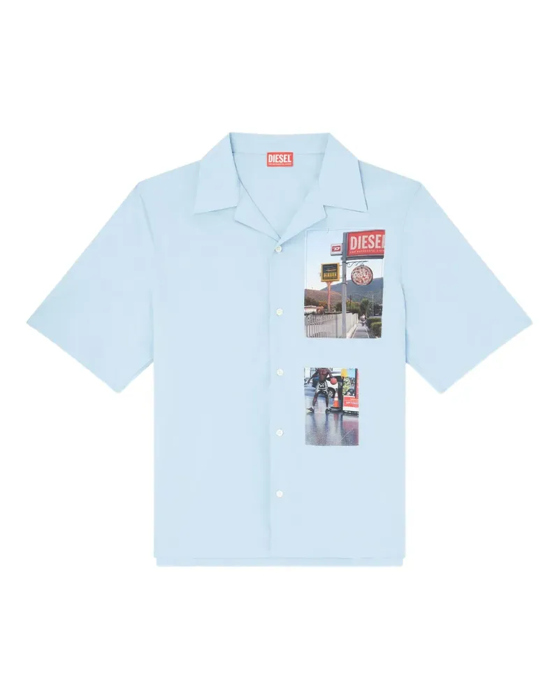 Diesel S-Brack-A-Ajfy Hemd mit grafischem Print - Blau Blau