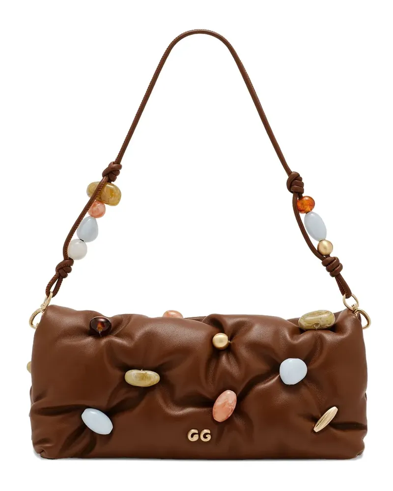 Cult Gaia Amalia Schultertasche mit Perlen - Braun Braun