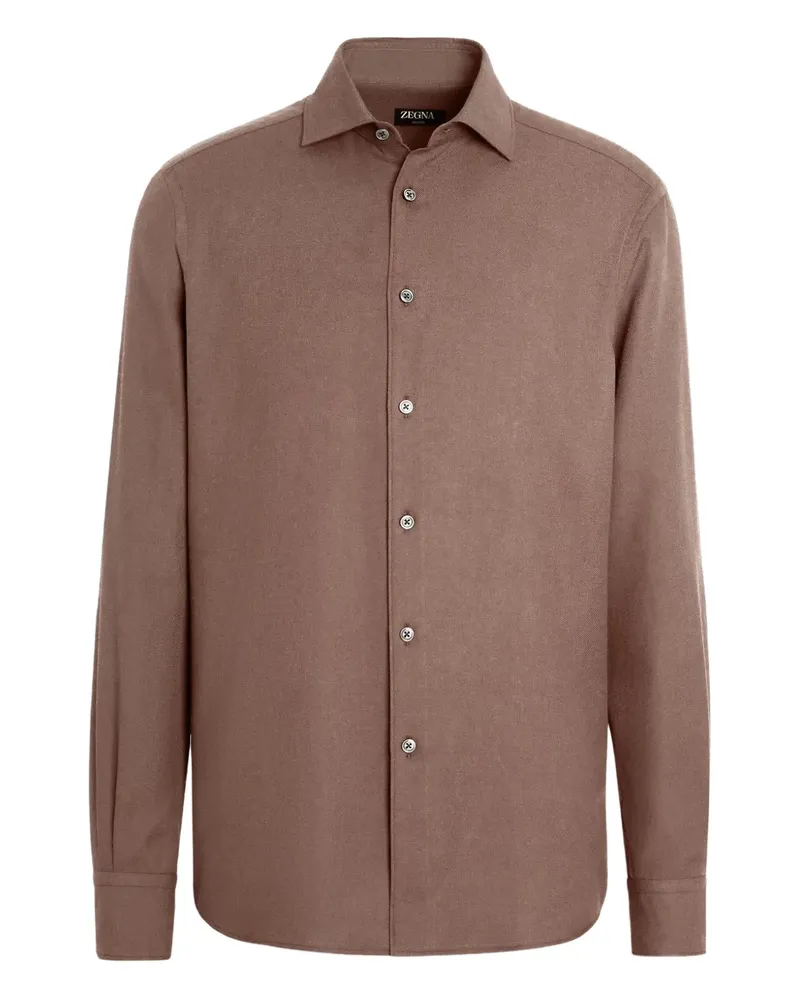 Ermenegildo Zegna Cashco Hemd - Braun Braun
