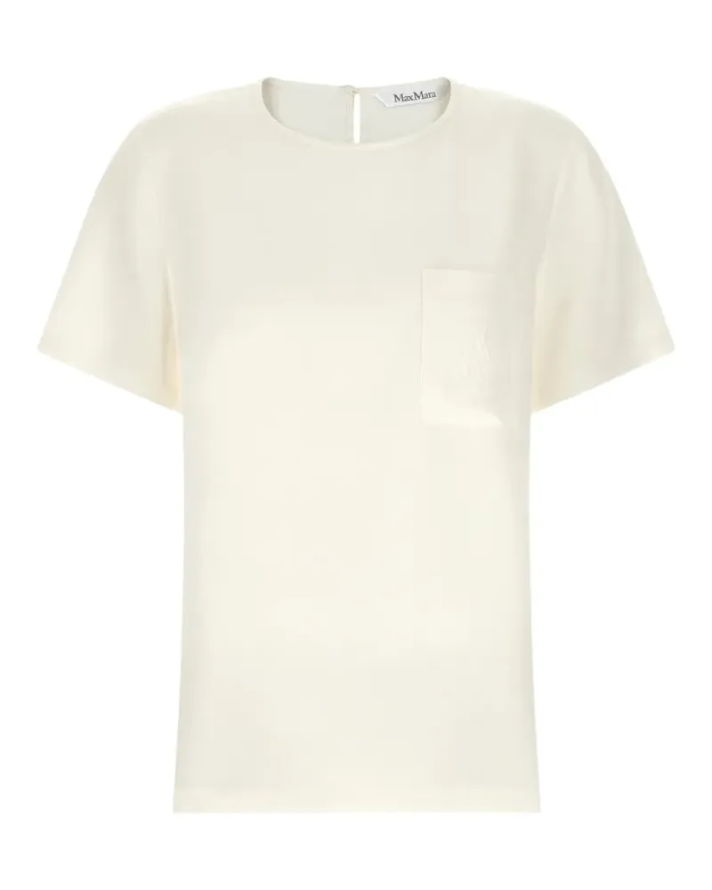 Max Mara MxmPagano embroidered silk blouse - Nude Nude