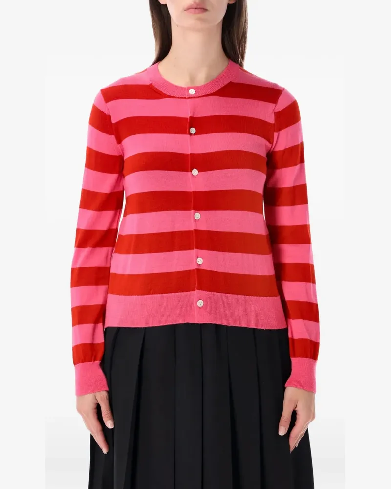 Comme des Garçons striped button-up cardigan - Rosa Rosa