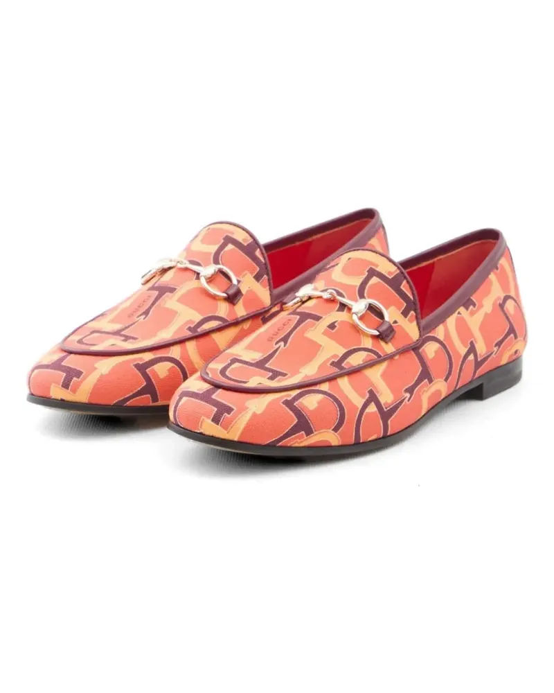 Gucci horsebit patterned loafers - Orange Orange