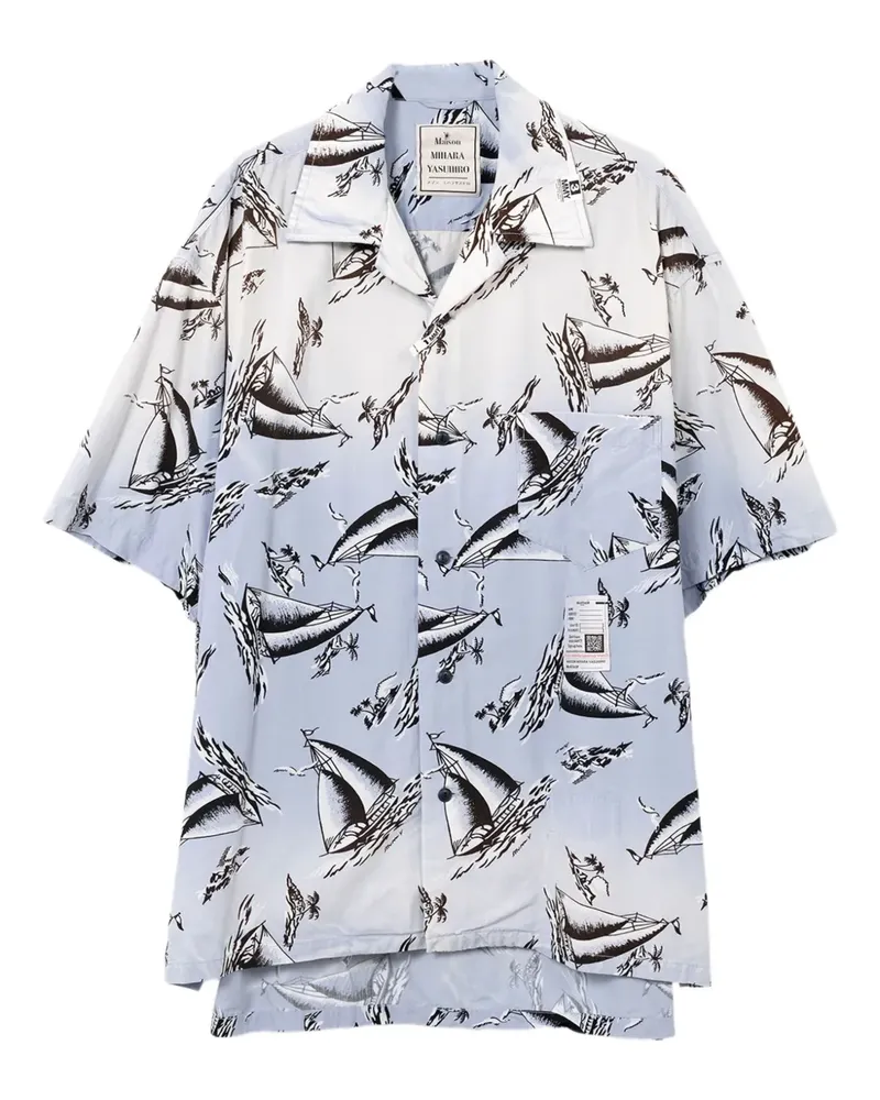 MIHARAYASUHIRO Hemd mit grafischem Print - Blau Blau