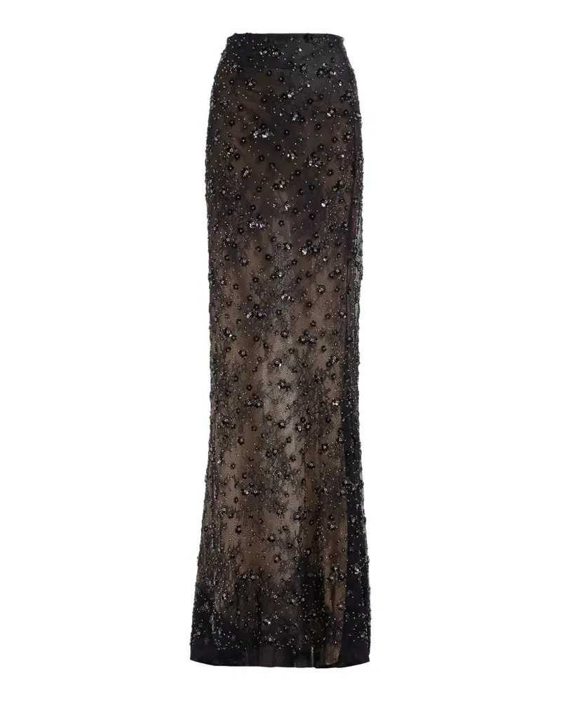 Elie Saab Rock mit Pailletten und Spitze - Schwarz Schwarz