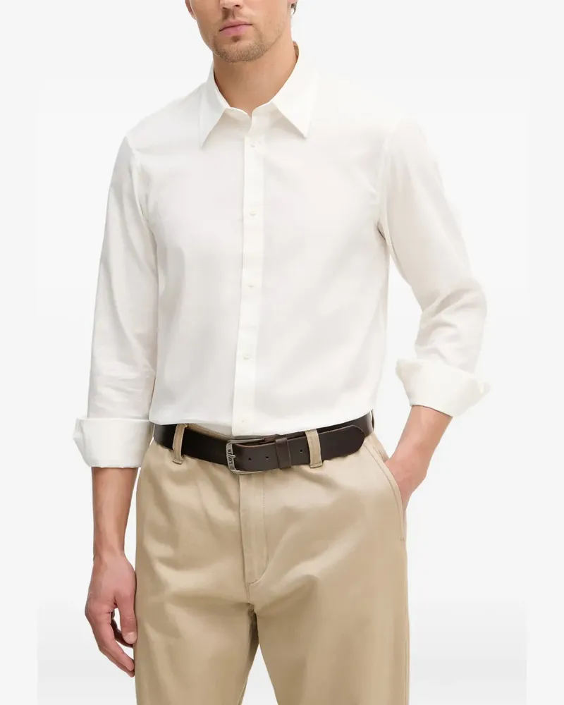 Armani Exchange logo-patterned long-sleeve shirt - Weiß Weiß