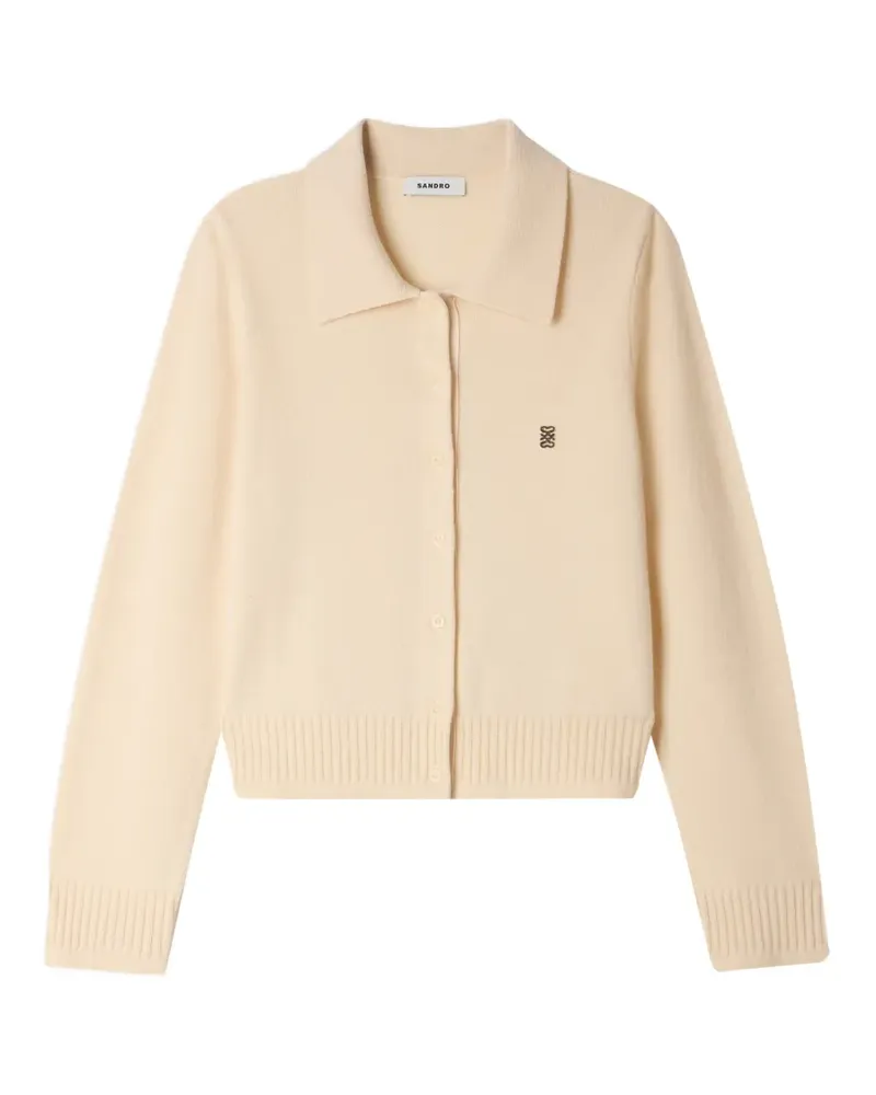 Sandro shirt-collar cardigan - Nude Nude