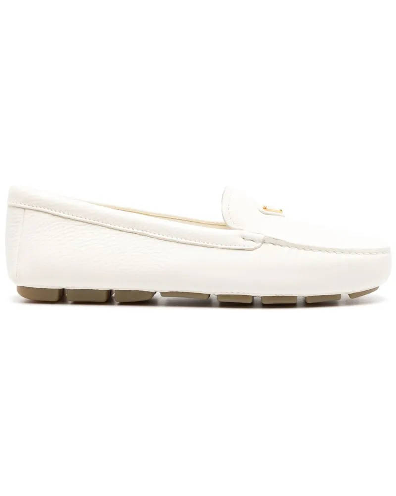 Prada Loafer mit Logo-Schild - Weiß Weiß