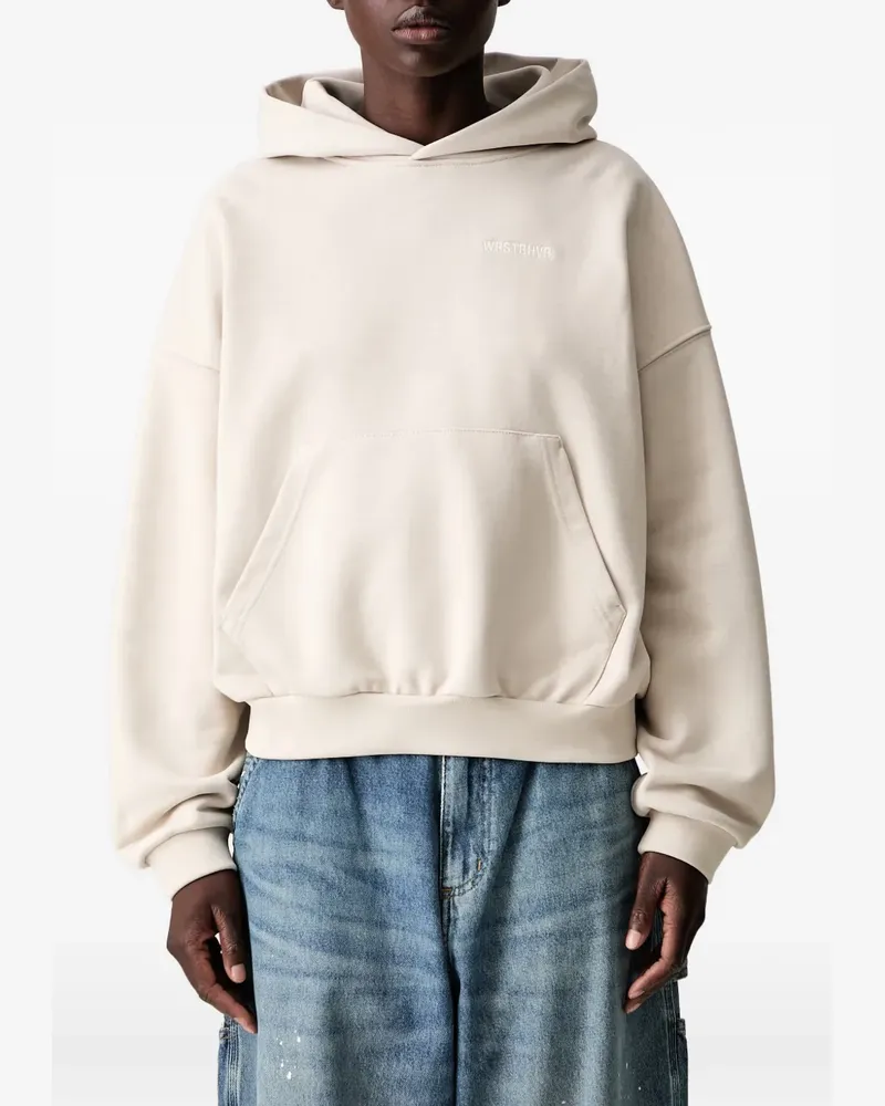WRSTBHVR logo-embroidered pouch-pocket hoodie - Grau Grau