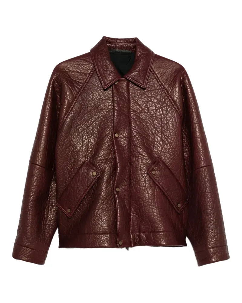 Salvatore Santoro textured-finish leather jacket - Rot Rot