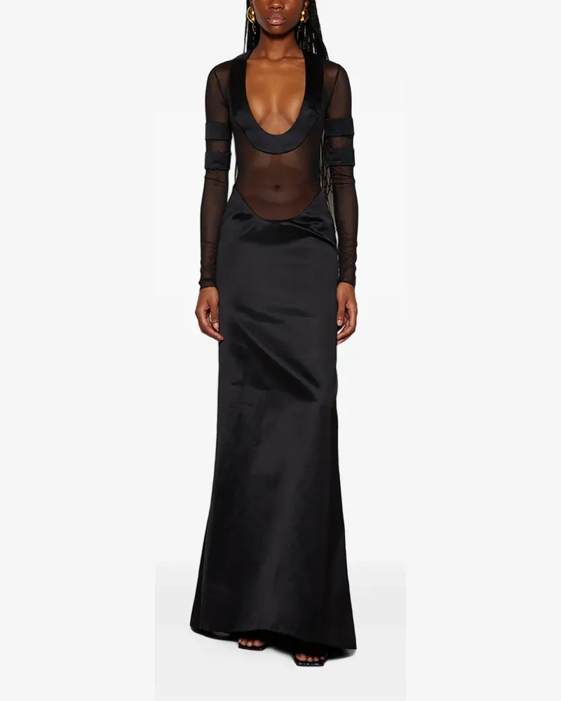 LaQuan Smith Abendkleid mit U-Ausschnitt - Schwarz Schwarz