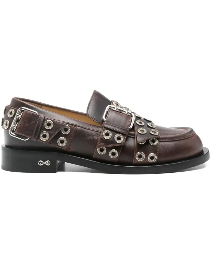 Mach & Mach buckle-belt leather loafers - Braun Braun