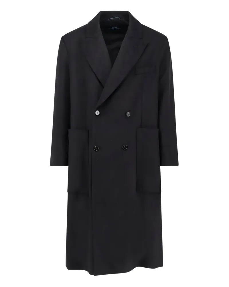 Paltò double-breasted patch-pocket coat - Schwarz Schwarz