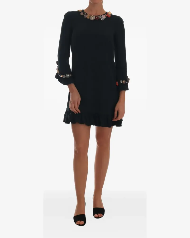Dolce & Gabbana Verziertes Minikleid mit Rüschenbesatz - Grün Grün