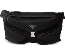 Re-Nylon Gürteltasche mit mehreren Fächern - Schwarz