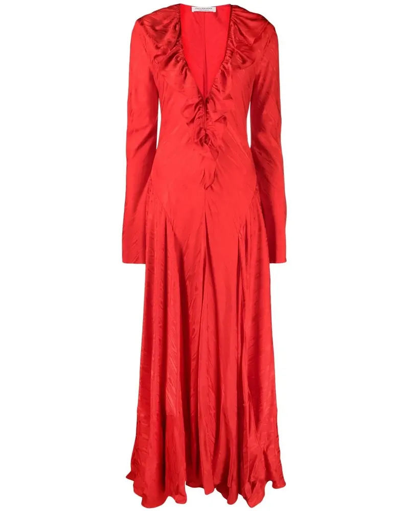 Philosophy Di Lorenzo Serafini Abendkleid mit V-Ausschnitt - Rot Rot