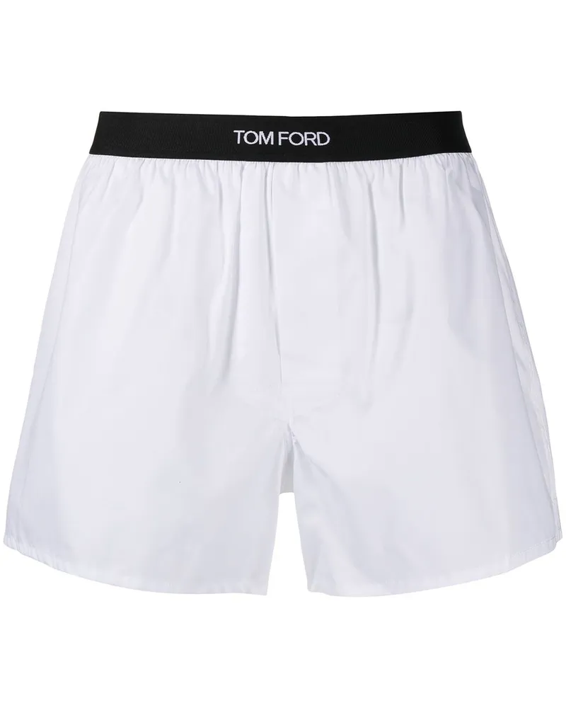 Tom Ford Boxershorts mit Logo-Bund - Weiß Weiß