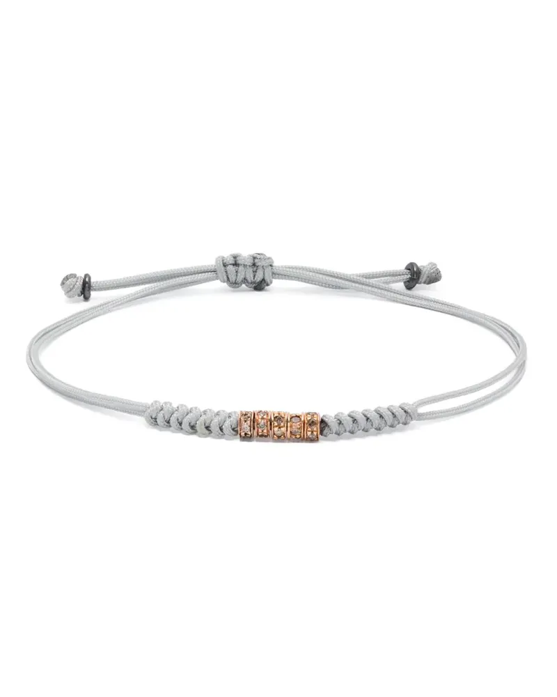 ANIL ARJANDAS Kordelarmband mit 18kt Rotgoldperlen und Diamanten - Rosa Rosa