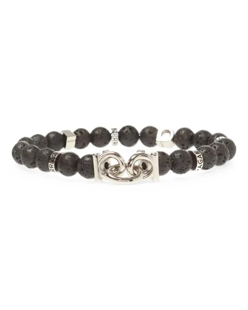 Ferragamo Perlenarmband mit Lavastein - Schwarz Schwarz