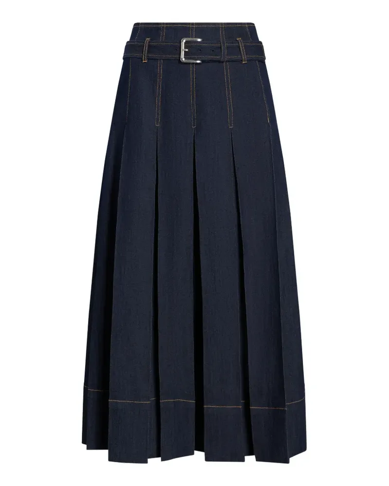 Cinq à Sept Rylee belted pleated midi skirt - Blau Blau
