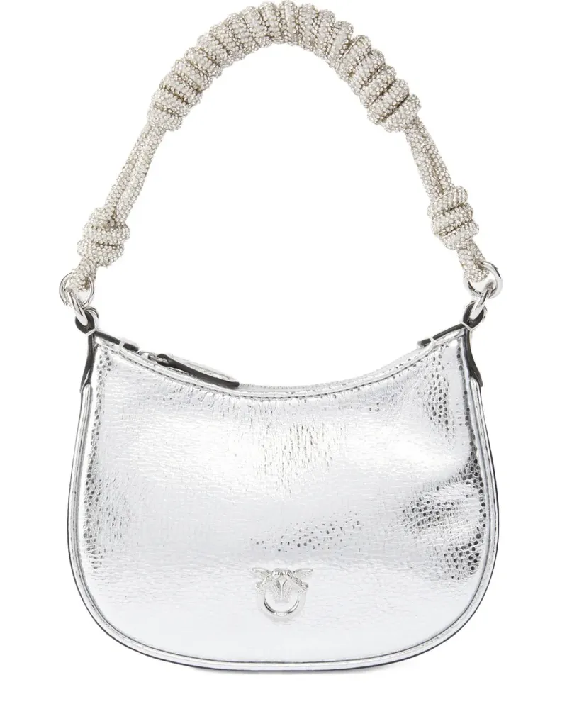 Pinko Schultertasche im Metallic-Look - Grau Grau