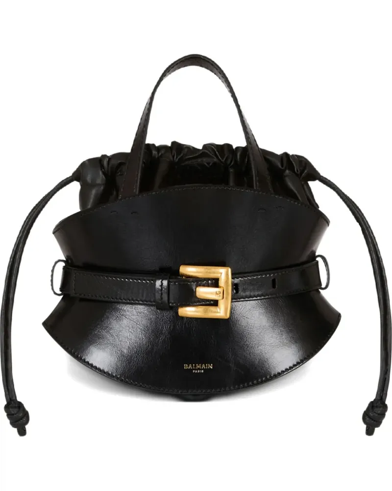 Balmain Mini Tote Bag mit Gürtel - Schwarz Schwarz