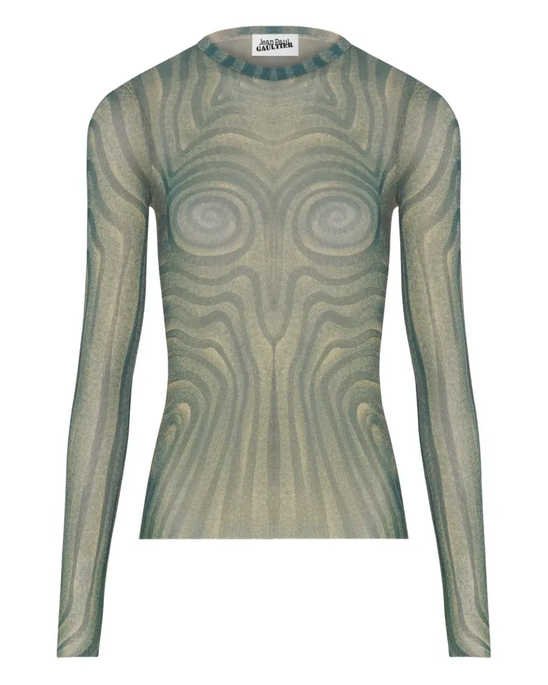 Jean Paul Gaultier Spiral Oberteil mit Print - Grün Grün