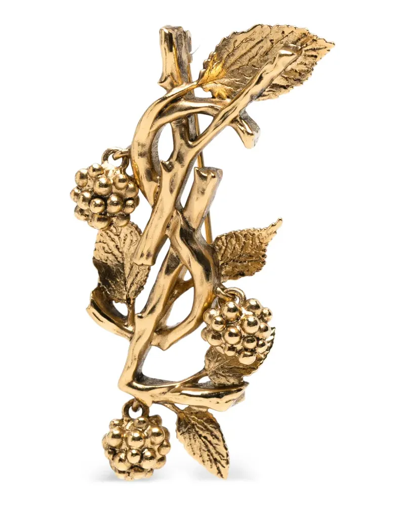Saint Laurent berry-motif brooch - Gold Gold