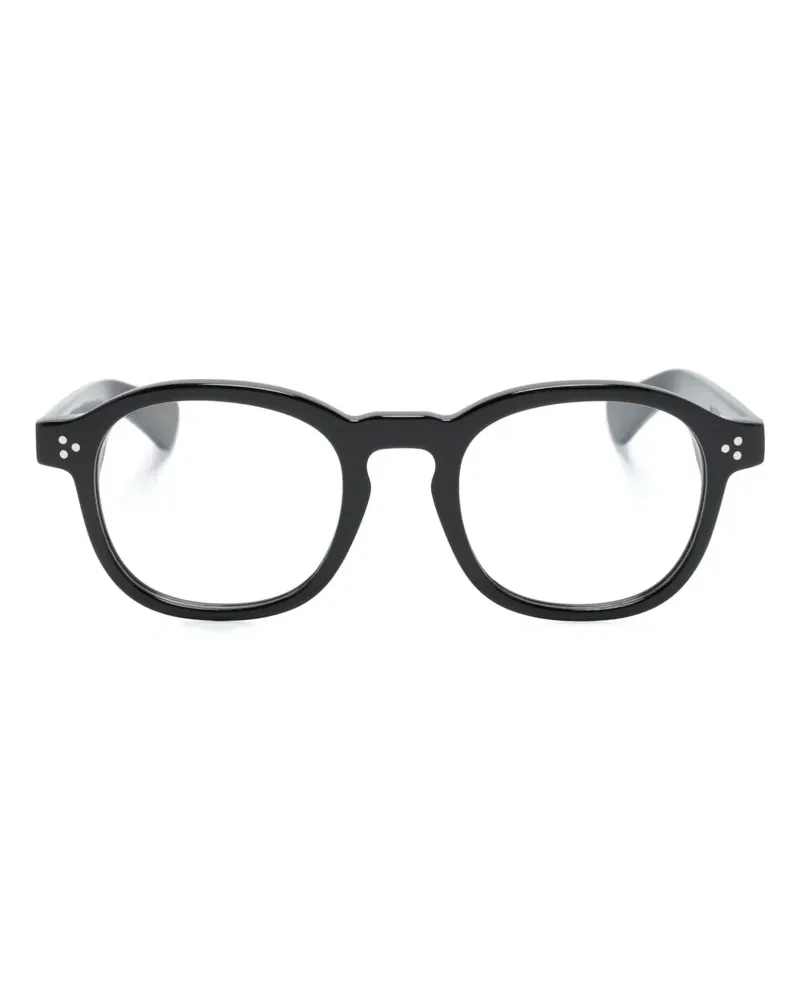 Lesca Brille mit rundem Gestell - Schwarz Schwarz