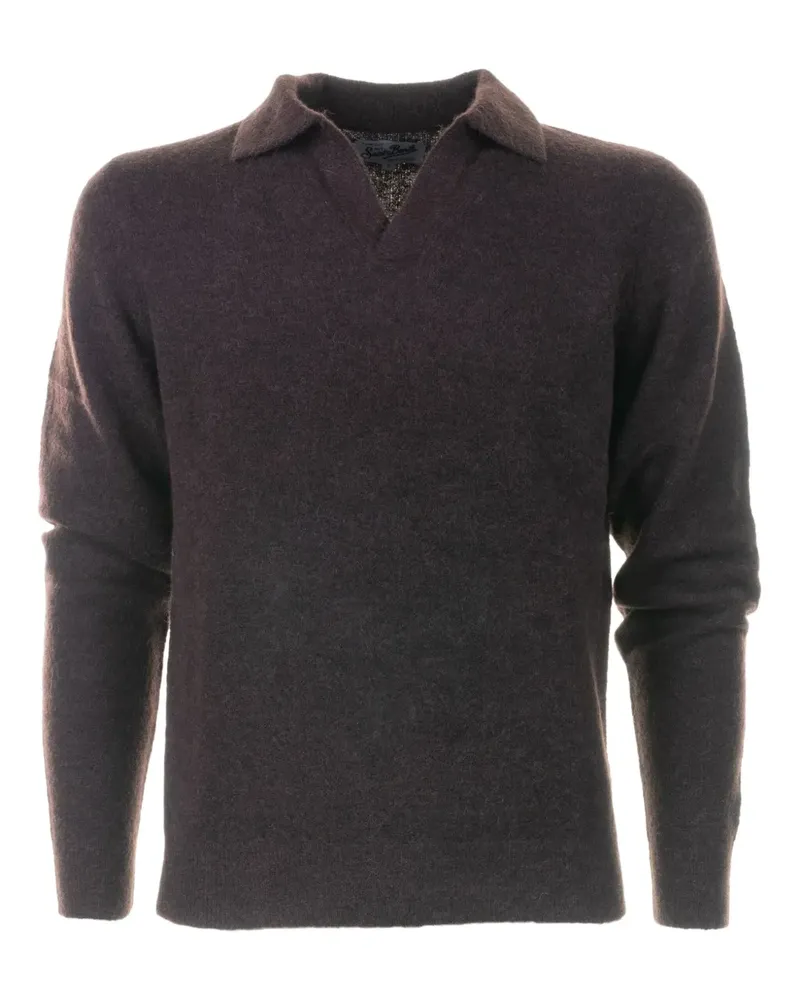 MC2 Saint Barth Poloshirtkragen-Pullover mit V-Ausschnitt - Braun Braun