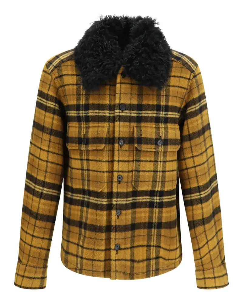 Fendi check-pattern wool jacket - Gelb Gelb