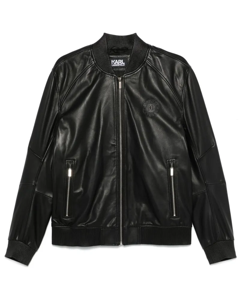 Karl Lagerfeld Klassische Lederjacke - Schwarz Schwarz