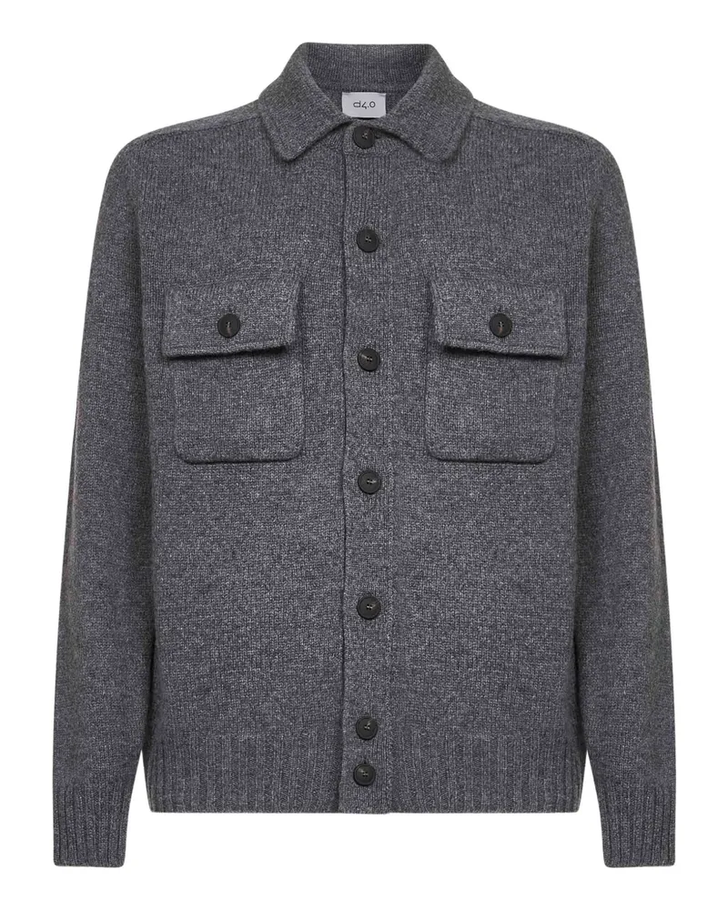D4.0 Geknöpfter Cardigan - Grau Grau